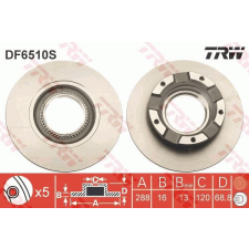 TRW Féktárcsa TRW DF6510S féktárcsa