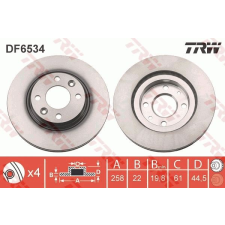 TRW Féktárcsa TRW DF6534 féktárcsa