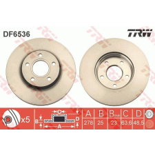 TRW Féktárcsa TRW DF6536 féktárcsa