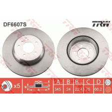 TRW Féktárcsa TRW DF6607S féktárcsa