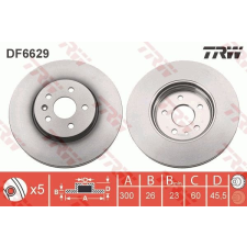 TRW Féktárcsa TRW DF6629 féktárcsa