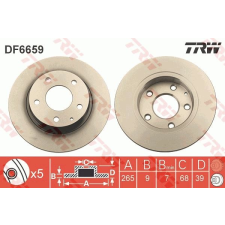TRW Féktárcsa TRW DF6659 féktárcsa