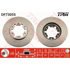 TRW Féktárcsa TRW DF7305S féktárcsa