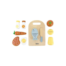 Tryco fa játék vágódeszka szeletelhető ételekkel konyhakészlet