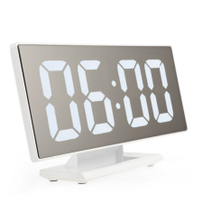  Tükörkijelzős Ébresztőóra Hőmérséklet Jelzővel Fehér ébresztőóra
