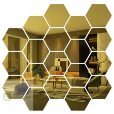 Tükörmatrica arany hatszög , hexagon 6db bútor