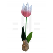  TULIPÁN JUTA TALPPAL - 37 cm dekorációs kellék