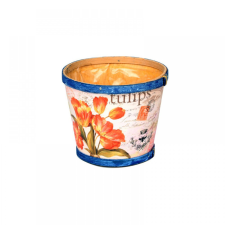  Tulipán mintás fa kaspó dekorációs kellék