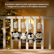 Tumama Kontrasztos fekete-fehér plüss csörgős játék Szett - babakocsira, kiságyra, autósülésre - Tumama plüssfigura