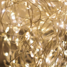  Tündérfény dekorfüzér, meleg fehér, 100 LED, 10 méter, réz kábel karácsonyfa izzósor