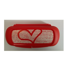 Tupperware Uzsidoboz/uzsonnás doboz / Szemüvegtok (16x6x3 cm), Szerelem piros szívecskés - Tupperware uzsonnás doboz