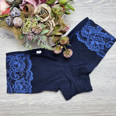 Turbó Csipkés szélű női short-francia alsó XL, Kék