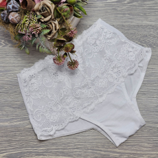 Turbó Magas derekú női alsó széles csipke díszítéssel XL, Fehér