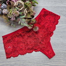 Turbó Széles oldalú csipkés tanga M, Piros női alsó