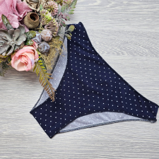 Turbó Varrat nélküli női alsó KÉK-PÖTTYÖS mintás 2XL női alsó