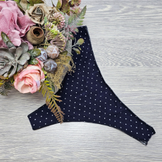 Turbó Varrat nélküli TANGA KÉK-PÖTTYÖS mintás XL