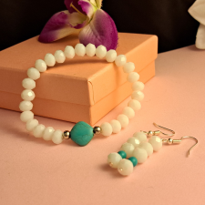  Türkinit és kristály az önbizalom köve ékszer szett