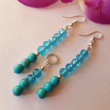  Türkinit és kristály szett. ékszer szett