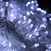  Turturi karácsonyi fényfüzér, IP44, 40 m, 286 LED, Rojtos függöny, Hűvös fehér, 8 fényjáték, Transzformátor 31 V, Teljesítmény 9 W, Összeköthető, Beltéri/Kültéri, 3 m-es hosszabbító, Fehér ve