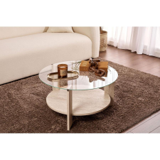 TUTI AG Dohányzóasztal Clara - Travertine, Transparent bútor