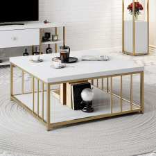 TUTI AG Dohányzóasztal Zenn - White, Gold bútor