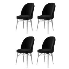 TUTI AG Étkezőszék szett (4 db) Ritim - Fekete, Fehér bútor
