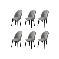 TUTI AG Étkezőszék szett (6 db) Ritim - Szürke, Fekete bútor