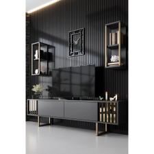TUTI AG TV szekrény Gold Line - Anthracite, Black bútor