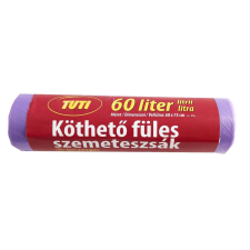 Tuti Köthető füles szemeteszsák 60 l (16 db / tekercs) - Lila (5999886927325) tisztító- és takarítószer, higiénia