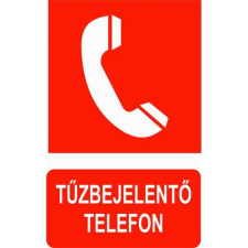  Tűzbejelentő telefon - öntapadó, 100*100 információs tábla, állvány