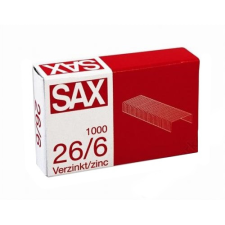 Tűzőkapocs Sax 26/6 cink 1000 db/doboz gemkapocs, tűzőkapocs