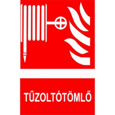  Tűzoltótömlő - öntapadó, 150*150mm információs tábla, állvány
