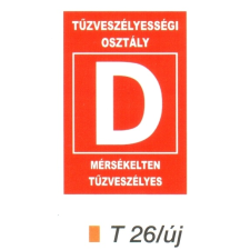 Tüzveszélyességi osztály "D" piktogram t 26/új információs címke