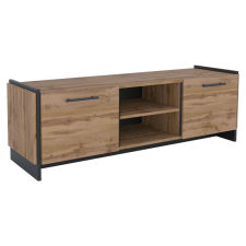  TV asztal, wotan tölgy/fekete, AMONI 2D bútor