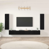  TV egységek Falra szerelhető 4 pcs Fekete tölgy Faanyag