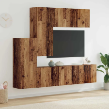  TV faliszekrény Falra szerelhető 5 pcs Öreg fa Faanyag bútor