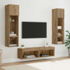  TV faliszekrény LED -es lámpákkal 6 pcs Artisan tölgy Faanyag