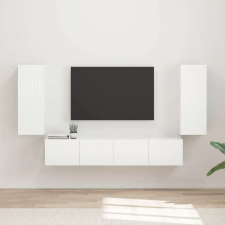  TV falit kabinet szett 4 pcs Magas Fényű Fehér Faanyag bútor