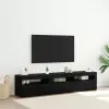  TV szekrény 2 db Fekete tölgy Szerelt Fa