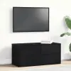  TV szekrény fiókkal Fekete tölgy 80 x 34 x 36 cm Faanyag
