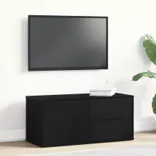  TV szekrény fiókkal Fekete tölgy 80 x 34 x 36 cm Faanyag bútor