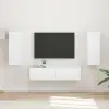  TV szekrény garnitúra 2 pcs Magas Fényű Fehér Faanyag