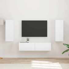  TV szekrény garnitúra 2 pcs Magas Fényű Fehér Faanyag bútor