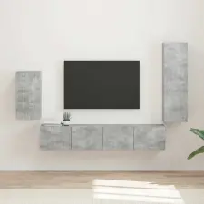  TV szekrény garnitúra 3 pcs Beton Szürke Faanyag bútor