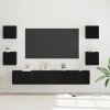  TV szekrény garnitúra 7 pcs Fekete tölgy Faanyag