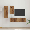 TV szekrény garnitúra polcokkal 4 pcs Régi fa 30.5 x 30 x 90 cm
