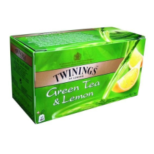 TWININGS Zöldtea, 25x1,6 g, TWININGS &quot;Green Tea &amp; Lemon” tea