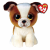 TY Inc. Beanie Boos: Hugo, a barna-fehér kutya plüss - 15 cm
