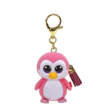  TY: Mini Boos clip műanyag figura GLIDER - rózsaszín pingvin kulcstartó