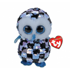 Ty. TY BOOS plüss figura TOPPER flitteres kék-fekete bagoly 24 cm plüssfigura